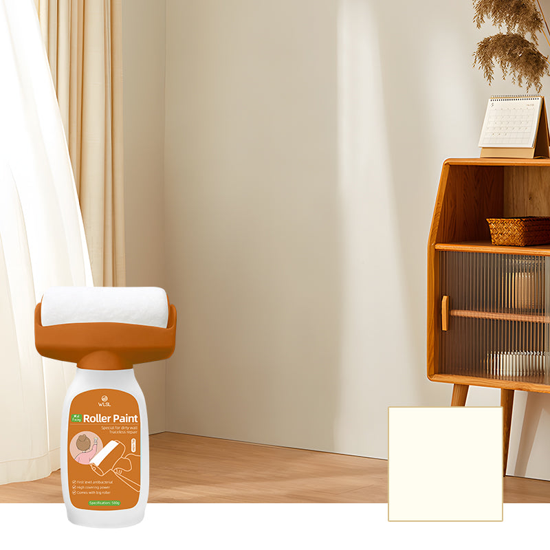 Peinture latex blanche premium avec rouleau – À base d’eau, facile à appliquer et durable