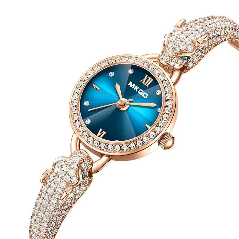 Montre femme quartz à bracelet léopard