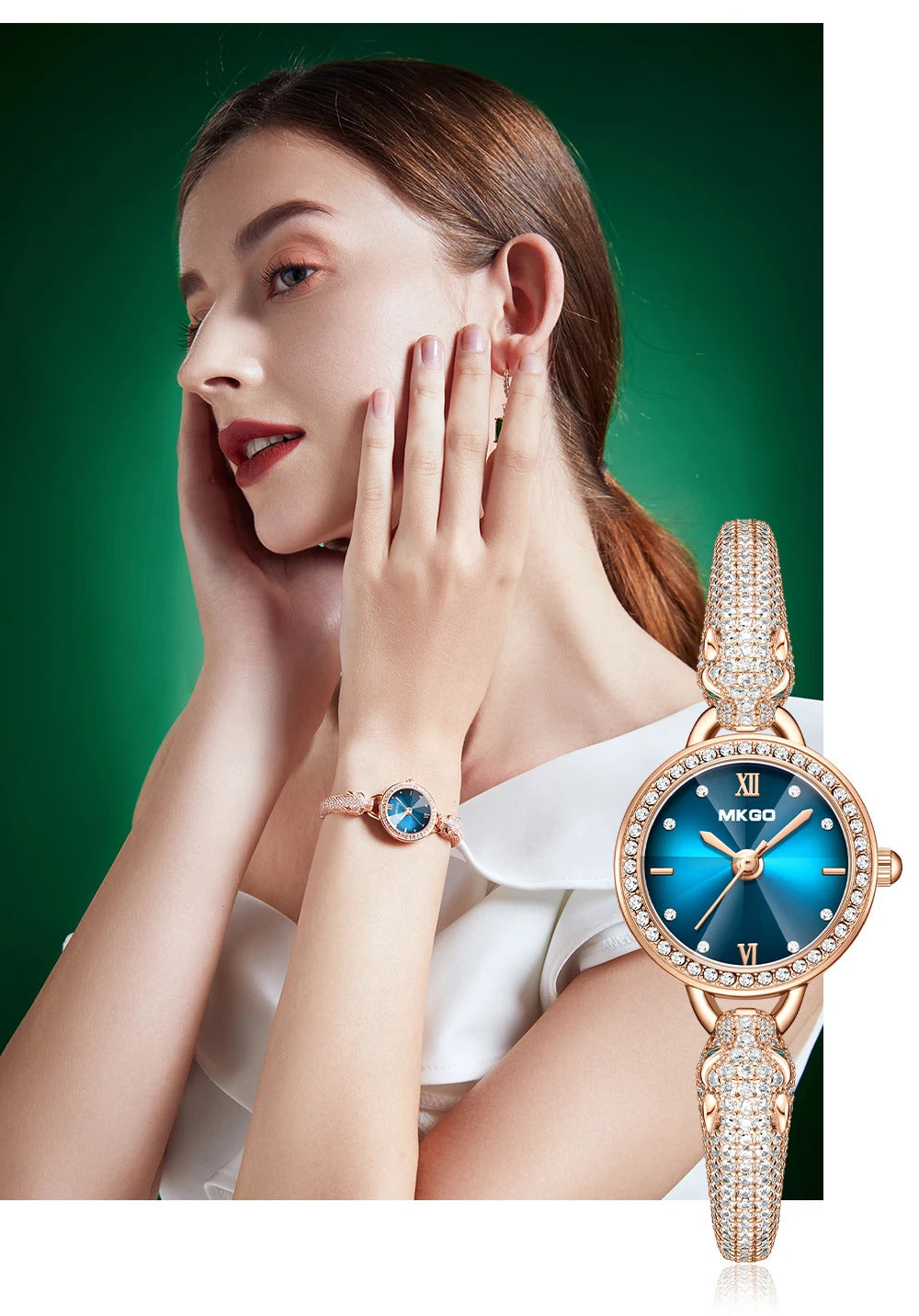 Montre femme quartz à bracelet léopard