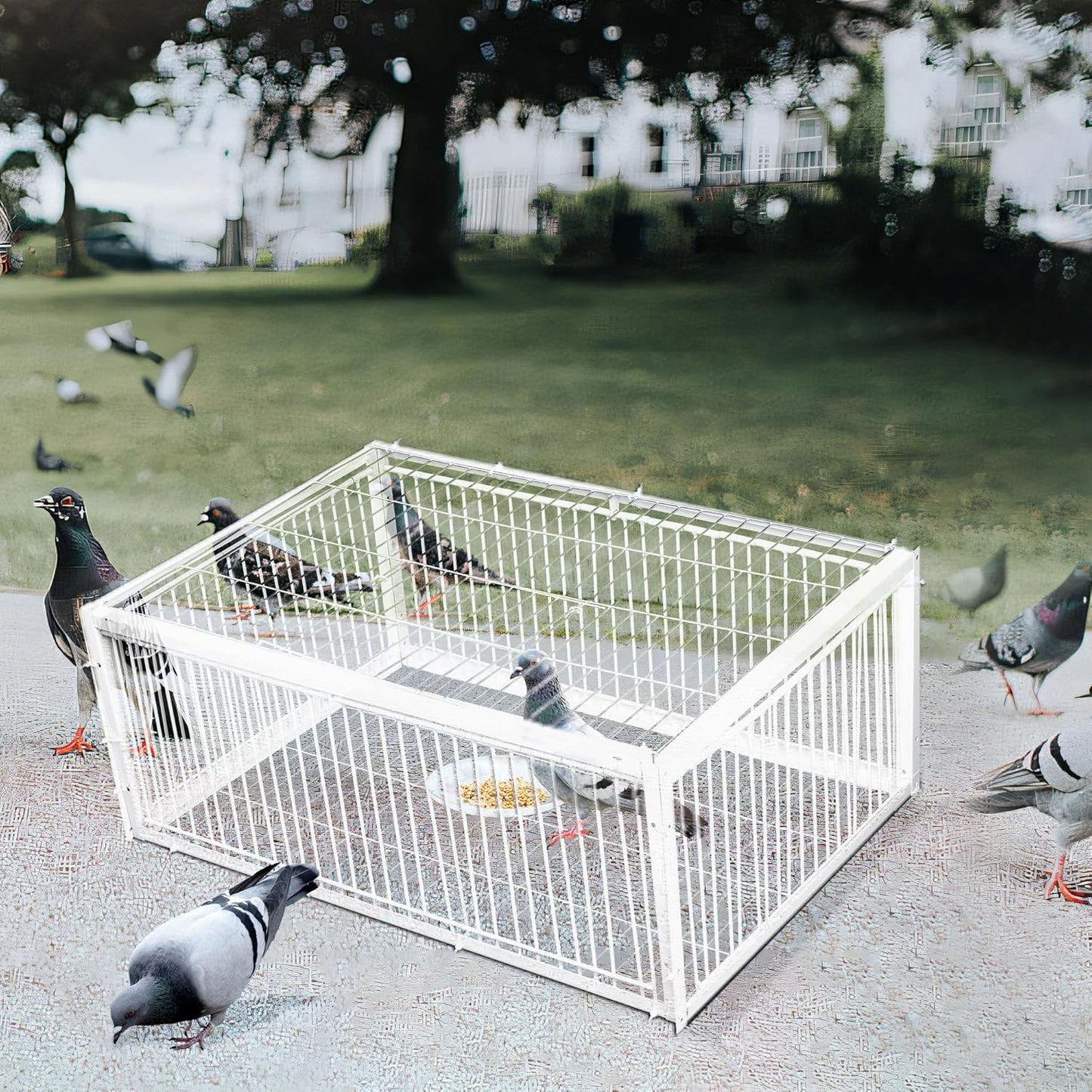 Cage-piège  portable pour oiseaux et pigeons - en métal
