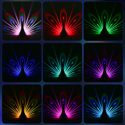 Lampe murale LED Paon – Projection décorative pour la maison