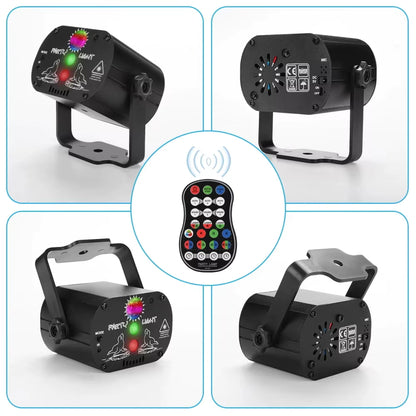 Projecteur LED  avec lumière laser RGB et télécommande