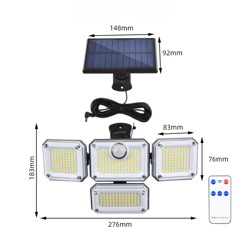 Lampe solaire extérieure avec détecteur de mouvement