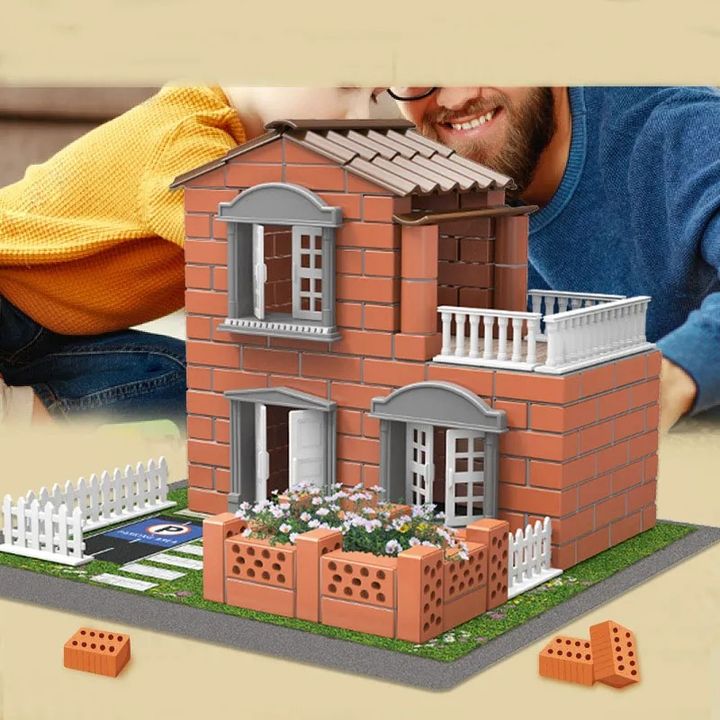 Bricolage Blocs de Construction Maison – Kit Créatif en Mini Blocs de Ciment